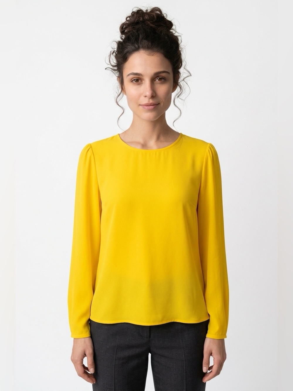 DKNY bright yellow blouse